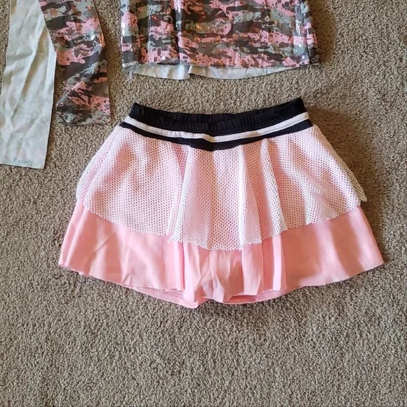 Children's hip hop kpop cheerleader Halloween Dance costume skort tank crop - Picture 3 of 8